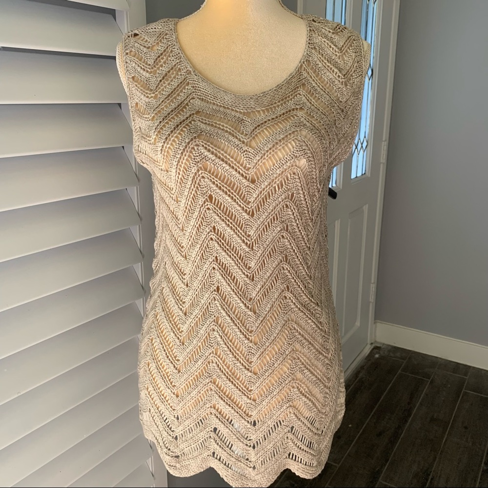 DRESS BARN ROZ & ALI KNITTED TANK TOP SIZE L